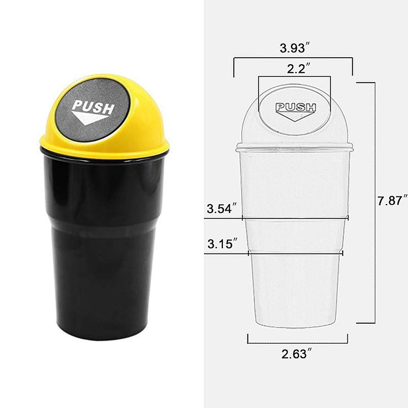 YIOVVOM Car Trash Can Bin with Lid, Mini Garbage Cans for Back seat Leakproof Vehicle Automotive Cup Holder Car trashcan, Small Trash Bin for Automotive Office Home Kitchen (Yellow001) - Image 3